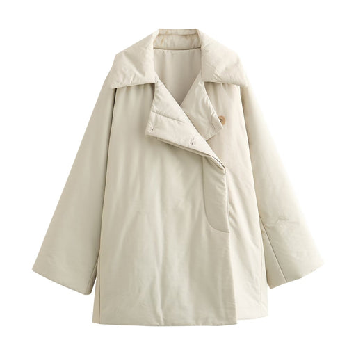 Color-White-Winter Minimalist Small Loose Profile Coats-Fancey Boutique