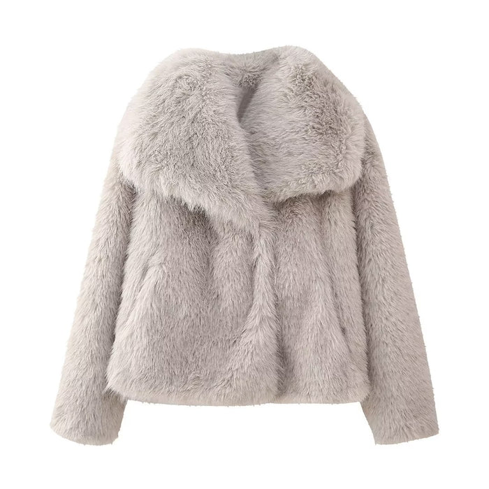 Autumn Winter Women Clothing Fashionable Artificial Fur Effect Short Coat-Multi-Fancey Boutique