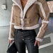 Color-Khaki-Women Winter Solid Loose Long Sleeve Short Coat-Fancey Boutique