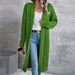 Color-Army Green-Women Baggy Coat Idle Long Sweater Coat Twist Knitted Cardigan-Fancey Boutique