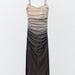 Color-Autumn Women Elegant Silk Net Printing Slip Dress-Fancey Boutique