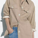 Women Autumn Polo Collar Single Breasted Long Sleeve Linen Blended Mid Length Casual Coat-Fancey Boutique