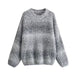 Color-Gray-High End Knitwear Women Loose Thick round Neck Idle Outer Wear Bottoming Shirt Top Women-Fancey Boutique