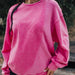Color-Peach-Autumn Winter Women Niche Design Cotton Stitching Washed Worn Pullover Sweater-Fancey Boutique