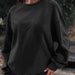 Color-Black-Autumn Winter Women Niche Design Cotton Stitching Washed Worn Pullover Sweater-Fancey Boutique