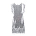 Color-Silver-Women Summer Faux Leather Dress Women Silver Sexy Backless Hip Dress-Fancey Boutique