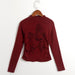 Color-Burgundy-Autumn Sexy Slim Fit Slimming Cartoon Printed Long Sleeved Bottoming Shirt-Fancey Boutique