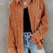 Color-Brown-Women Clothing Autumn Winter Solid Color Long Sleeve Jacket Outerwear-Fancey Boutique