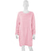 Color-Pink-Autumn Winter Women Clothes Mid Length Long Sleeve Round Neck Loose Plush Dress-Fancey Boutique