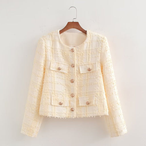 Color-Ivory-French High Grade Short Chanel Coat Women Autumn Winter Wild Socialite Short Jacket-Fancey Boutique