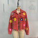 Color-Red-Autumn Winter Corduroy Patchwork Sequined Jacket Top Women Varsity Jacket-Fancey Boutique