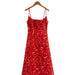 Summer Suspender Vacation Red Small Floral Sling Dress-Fancey Boutique