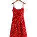 Summer Suspender Vacation Red Small Floral Sling Dress-Fancey Boutique