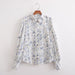 Color-White-Lightweight Casual Laid Back Common Blue White Printing Dyeing Shirt-Fancey Boutique