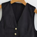 Women Clothing French Black Velvet V Neck Vest Jacket-Fancey Boutique