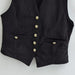 Women Clothing French Black Velvet V Neck Vest Jacket-Fancey Boutique