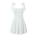 Color-White-Women Sweet Bow Back Tied Dress Summer Slim Slip Dress-Fancey Boutique