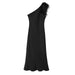 Color-Black-One Shoulder Ostrich Feather Irregular Asymmetric Sleeveless Long Slit Women Bandage Dress-Fancey Boutique