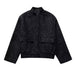 Women Clothing French All Match Beads Decoration Jacket Jacket-Black-Fancey Boutique