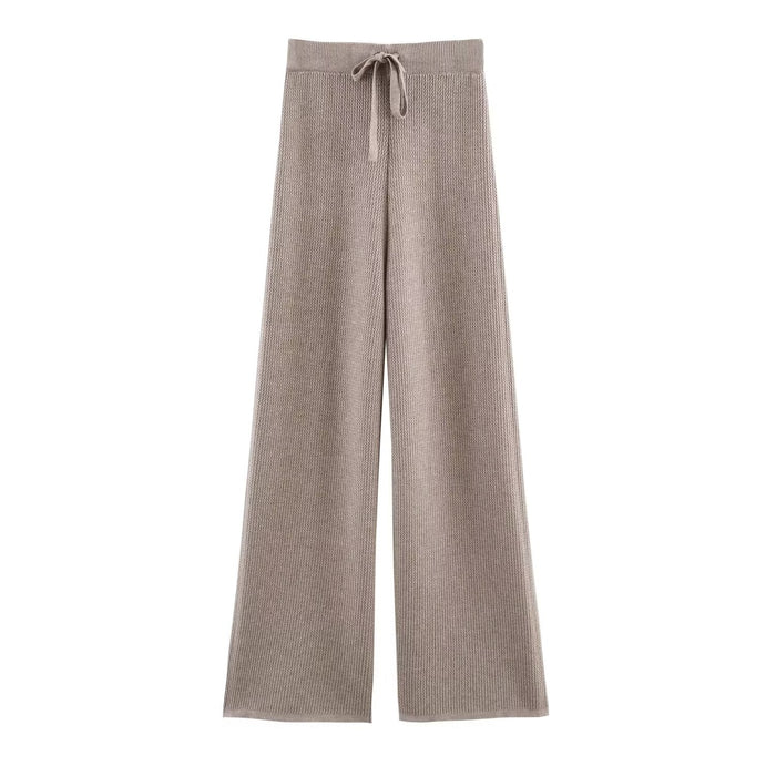 Color-Khaki-Winter Women Clothing Glutinous Rice Pants Knitted Elastic Trousers-Fancey Boutique