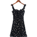 Vintage Ruffled Slim Fit Mid Length Vacation Women Printing Slip Dress-Fancey Boutique