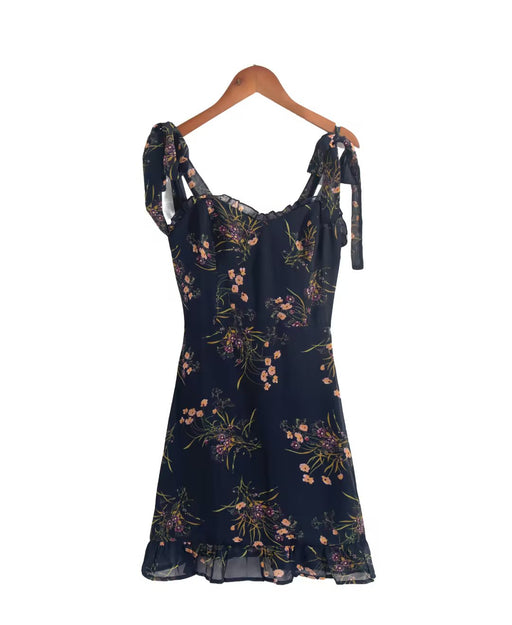 Summer Ruffled off the Shoulder Slip Dress Short for Women-Purplish blue-Fancey Boutique