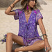 Color-Purple-Casual Vacation Women Wear Jumpsuit Printed Pattern Jumpsuit 7-Fancey Boutique