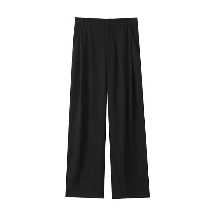 Color-Black-Autumn Multi Color High Waist Slimming Loose Casual Trousers-Fancey Boutique