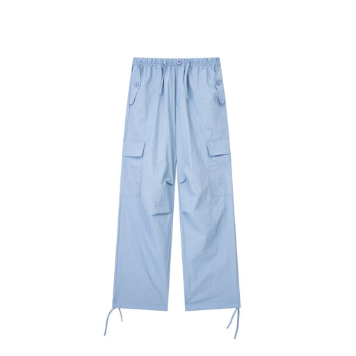 Color-Light Blue-Spring Comfortable Casual Loose Cotton Cargo Parachute Sports Pants-Fancey Boutique