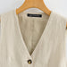 Spring Women Linen Short Vest Jacket-Fancey Boutique