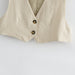 Spring Women Linen Short Vest Jacket-Fancey Boutique