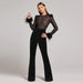 Color-Black-Spring Sexy Lace Sequined Feather Bandage Jumpsuit Women One Piece-Fancey Boutique