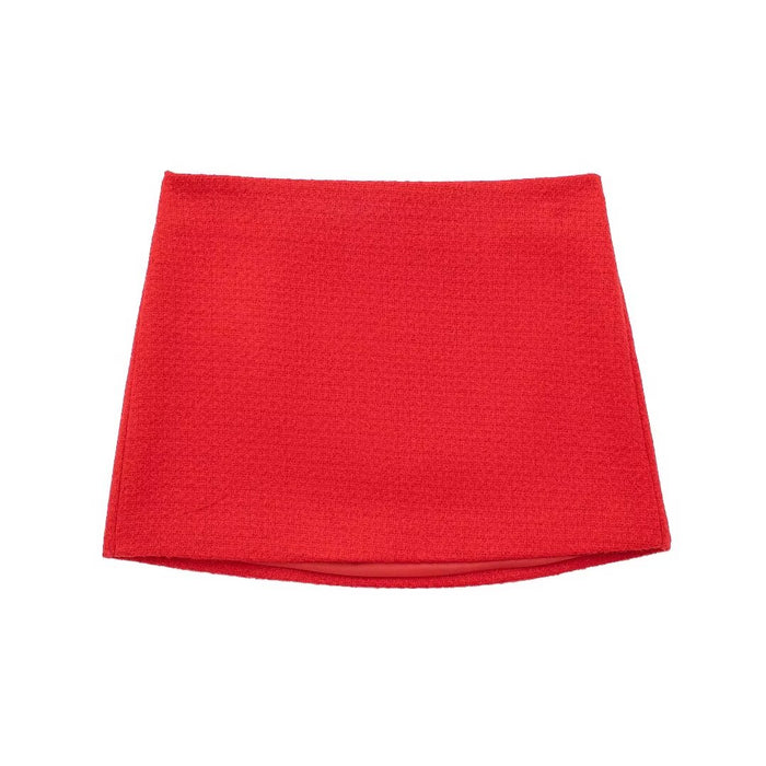 Color-Short Skirt-Women Clothing Year Shirt Set Texture Coat Hip Skirt Sets-Fancey Boutique