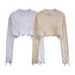 Winter Women Clothing Fashionable Metal Foil Short Knitwear-Fancey Boutique