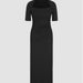 Color-Black-Elegant Generous Waist Tight Slimming Sense of Design Side Slit Sheath Dress-Fancey Boutique