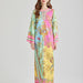 Color-Pink-Autumn Winter Vintage Printed Round Neck Split Long Sleeve Personalized dress-Fancey Boutique