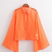 Color-Multi-Autumn Women Orange Wide Floral Long Sleeve Casual Shirt-Fancey Boutique