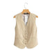 Women Clothing Summer V neck Single Breasted Slim Fit Vest Coat Women-Fancey Boutique