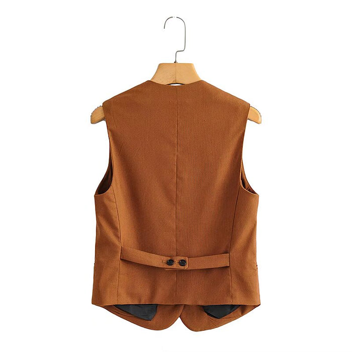 Vest Women Sleeveless Vest Outer Wear Top Spring Autumn Vest Short Coat-Fancey Boutique