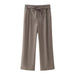 Color-Brown Trousers-Women Clothing French Ptripe Suit Vest Trousers Suit-Fancey Boutique