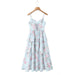 Summer Sexy Vacation Slip Dress Chiffon Floral Print Back Rope Side Slit Dress-Fancey Boutique