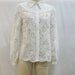 Color-White-Summer Women White Crochet Long Sleeve Collared Shirt-Fancey Boutique