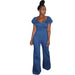 Boutique Popular Classic Sexy Blue V neck off Shoulder Trousers-Fancey Boutique