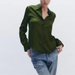 Winter Women Clothing Casual All Match Silk Satin Textured Shirt-Fancey Boutique