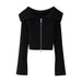 Color-Black-Winter Women Clothing Fashionable All Match Rib Knitted Top-Fancey Boutique