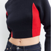 Spring Women Short Cropped Color Matching Long Sleeve Pullover Knitted Sweater-Fancey Boutique