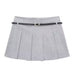 Color-Gray-Spring Women Clothing With Belt Wide Pleated Culottes-Fancey Boutique