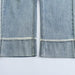 Retro Curling Wide Leg Pants for Women Spring Small High Waist Stitching Straight Jeans Cropped Pants-Fancey Boutique