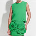 Women Clothing French Slim round Neck Sleeveless Short Top Skirt Set-Fancey Boutique