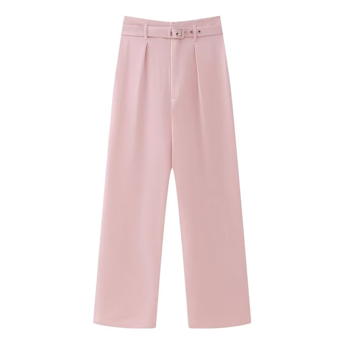 Color-Spring Women Clothing Short Western Assembly Belt Pants Sets-Fancey Boutique